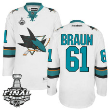 Justin Braun #61 White 2016 Stanley Cup Away Champions Jersey