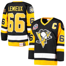 Mario Lemieux #66 Black Away Jersey