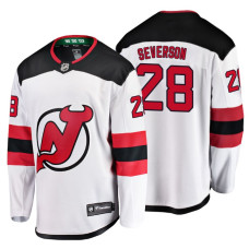 #28 Damon Severson Fanatics Branded Breakaway White Away jersey