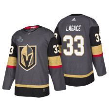 #33 Maxime Lagace Grey 2018 Stanley Cup Final Bound Patch Authentic Player Jersey