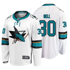 #30 Aaron Dell Fanatics Branded Breakaway White Away jersey