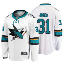 #31 Martin Jones Fanatics Branded Breakaway White Away jersey