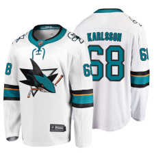 #68 Melker Karlsson Fanatics Branded Breakaway White Away jersey