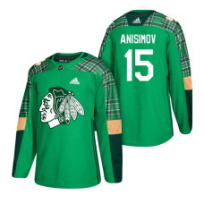 #15 Artem Anisimov 2018 St. Patrick's Day Jersey Green