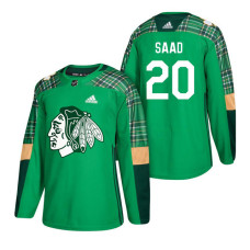 #20 Brandon Saad 2018 St. Patrick's Day Jersey Green