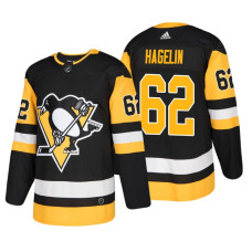 #62 Carl Hagelin Home Authentic Player Black jersey