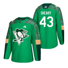 #43 Conor Sheary 2018 St. Patrick's Day Jersey Green