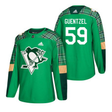 #59 Jake Guentzel 2018 St. Patrick's Day Jersey Green