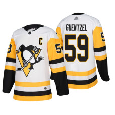 #59 Jake Guentzel Authentic Player White Away jersey