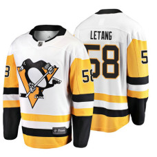 #58 Kris Letang 2018 Fanatics Branded Breakaway White Away jersey