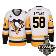 #58 Kris Letang White 2017 Stanley Cup Final Patch Away Premier Jersey