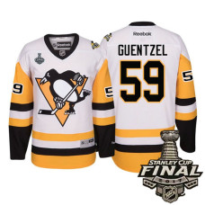 #59 Jake Guentzel White 2017 Stanley Cup Final Patch Away Premier Jersey