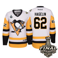 #62 Carl Hagelin White 2017 Stanley Cup Final Patch Away Premier Jersey