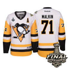 #71 Evgeni Malkin White 2017 Stanley Cup Final Patch Away Premier Jersey