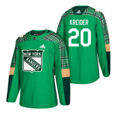 #20 Chris Kreider 2018 St. Patrick's Day Jersey Green