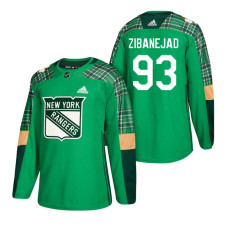 #93 Mika Zibanejad 2018 St. Patrick's Day Jersey Green