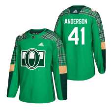 #41 Craig Anderson 2018 St. Patrick's Day Green Jersey