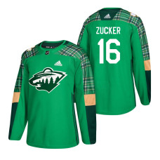 #16 Jason Zucker 2018 St. Patrick's Day Jersey Green