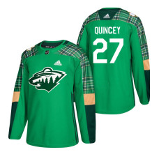 #27 Kyle Quincey 2018 St. Patrick's Day Jersey Green