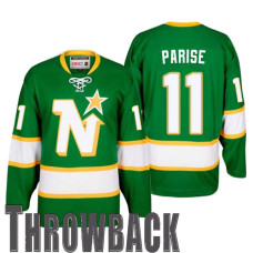 #11 Zach Parise Green Minnesota North Star 1967 Throwback Jersey