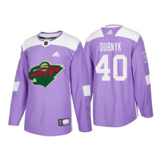 #40 Devan Dubnyk Purple 2018 Authentic Hockey Fights Cancer Jersey