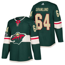 #64 Mikael Granlund Green 2018 New Season Home Authentic Jersey With Anniversary Patch