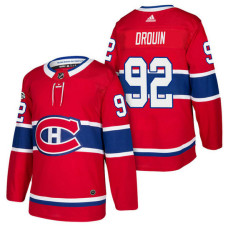 #92 Jonathan Drouin Red 2018 New Season Home Authentic Jersey With Anniversary Patch
