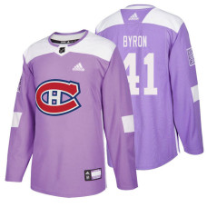 #41 Paul Byron Purple Hockey Fights Cancer Authentic Jersey