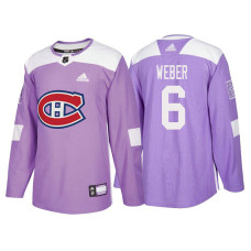 #6 Shea Weber Purple 2018 Authentic Hockey Fights Cancer Jersey