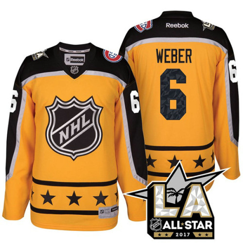 Montreal Canadiens No6 Shea Weber Yellow 2017 All-Star Atlantic Division Stitched NHL Jersey