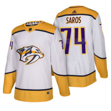 #74 Juuse Saros White 2018 New Season Authentic Team Away Jersey