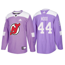 #44 Miles Wood Purple Hockey Fights Cancer Authentic Jersey