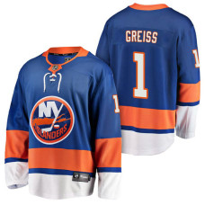 New York Islanders No1 Thomas Greiss Black 100th Anniversary Jersey