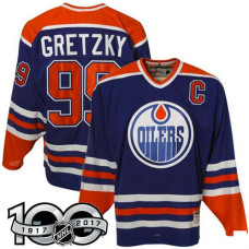 #99 Wayne Gretzky Royal Blue 100 Greatest Player Jersey