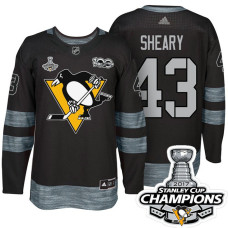 #43 Conor Sheary Black 2017 Stanley Cup Champions 100th Classic Limited Fashion Jersey