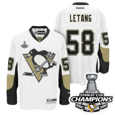 #58 Kris Letang White Stanley Cup Champions Away Throwback Jersey