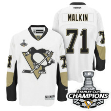 #71 Evgeni Malkin White Stanley Cup Champions Away Throwback Jersey