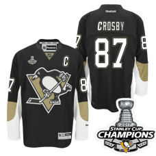 #87 Sidney Crosby Black Stanley Cup Champions Home Throwback Jersey