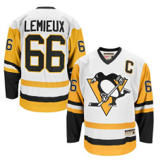 Mario Lemieux #66 White Captain Jersey