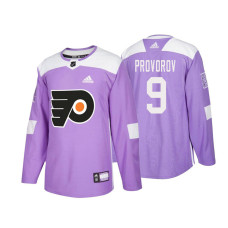 #9 Ivan Provorov Purple 2018 Authentic Hockey Fights Cancer Jersey
