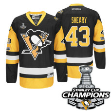 #43 Conor Sheary Black 2017 Stanley Cup Champions Premier Jersey