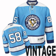 #58 Kris Letang Blue CCM Third Premier Vintage Jersey