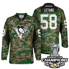 #58 Kris Letang Camo 2017 Stanley Cup Champions Military Appreciation Premier Jersey