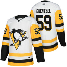 #59 Jake Guentzel White 2018 Season Authentic Team Away Jersey