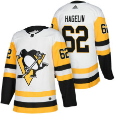 #62 Carl Hagelin White 2018 Season Authentic Team Away Jersey