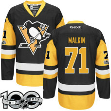 #71 Evgeni Malkin Black 2017 Anniversary Patch Player Jersey