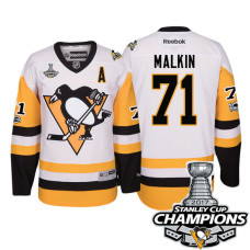 #71 Evgeni Malkin White 2017 Stanley Cup Champions Premier Jersey