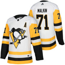 #71 Evgeni Malkin White 2018 Season Authentic Team Away Jersey