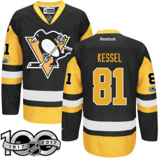 #81 Phil Kessel Black 2017 Anniversary Patch Player Jersey