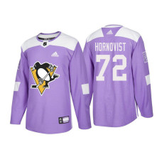 #72 Patric Hornqvist Purple 2018 Authentic Hockey Fights Cancer Jersey